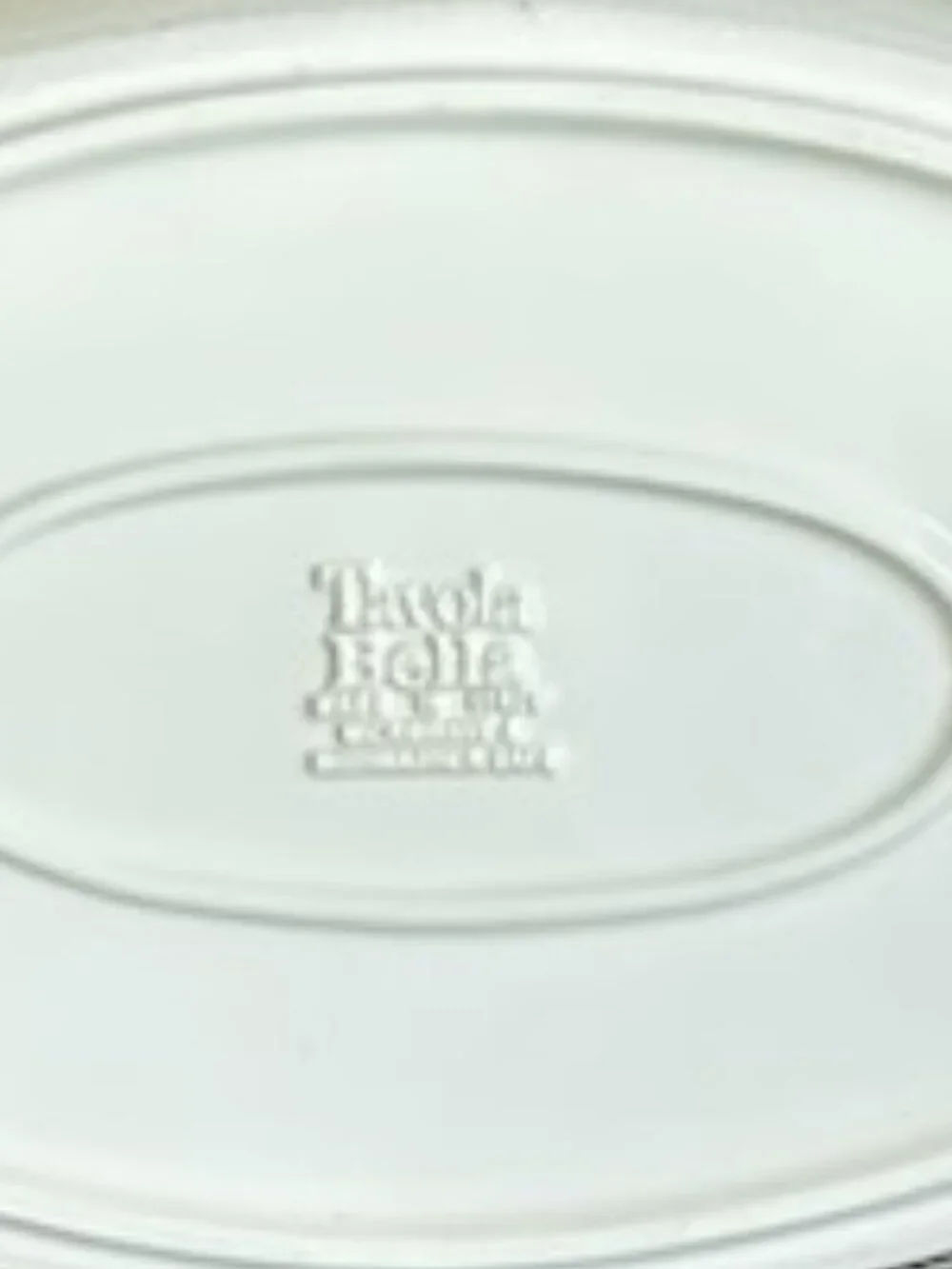 Italian Tavola Bella Baking Dish Casserole Stoneware With Scroll-Shaped Handles
